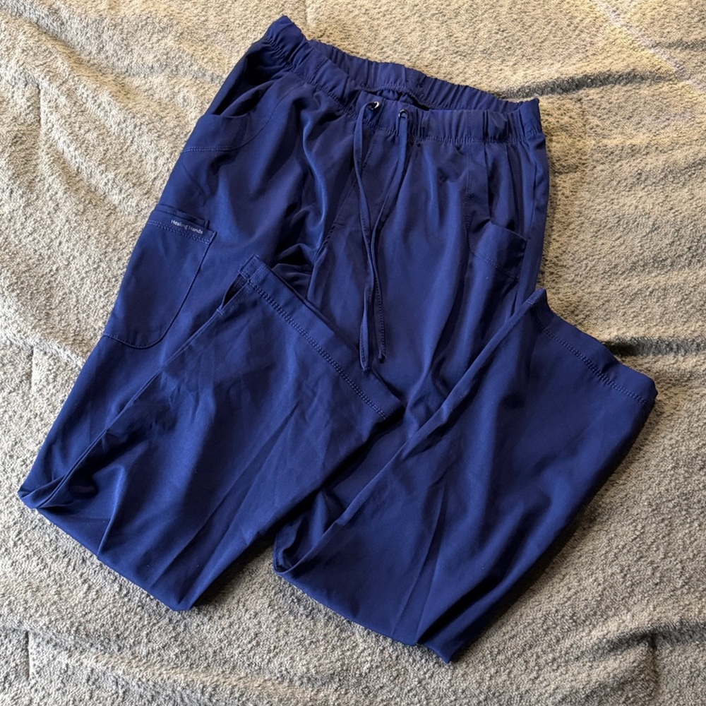Small Navy Blue Healing Hands “Rebecca” Scrub Pants